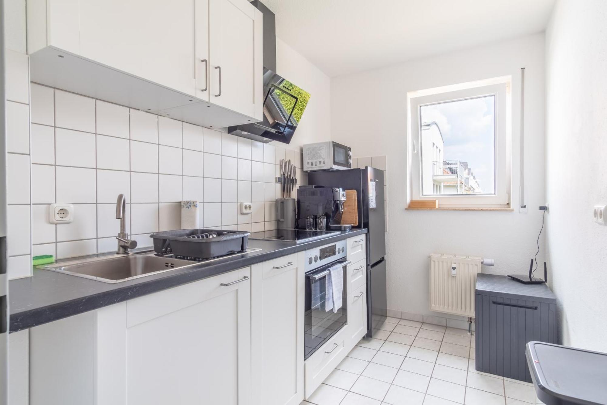 Arbeitsplatz, Balkon, Tiefgarage Naehe Neue Messe Appartement Leipzig Buitenkant foto